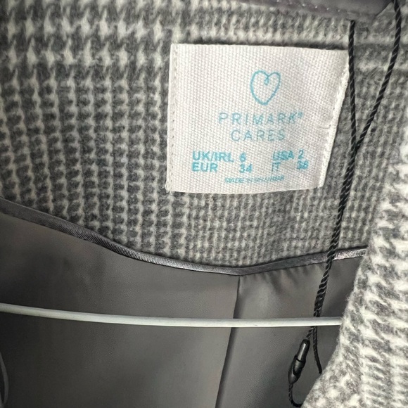 Primark Grey Plaid Coat - Picture 3 of 5